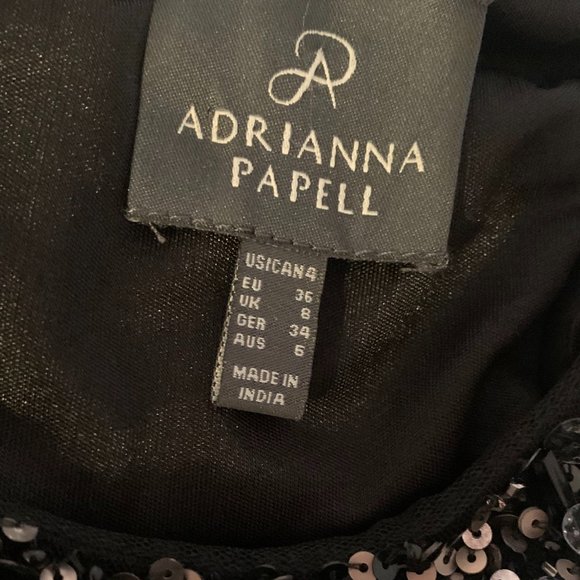 ADRIANNA PAPELL, SEQUIN SLEEVELESS COCKTAIL DRESS (pre-owned) dry cleaned size 4 - Picture 5 of 15